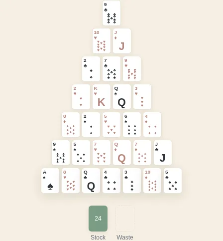 Pyramid Solitaire gameplay